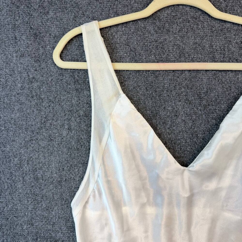 Vintage Victoria’s Secret White Slip Dress Bow Ruffle Sheer Medium - Picture 3 of 16